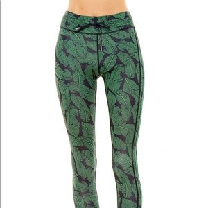 The Upside Green Palm Leaf Leggings